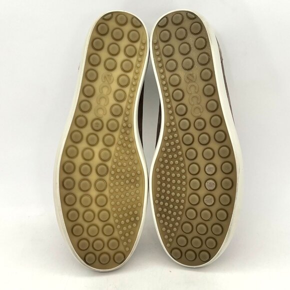 Ecco Soft Nubuck Leather Casual Sneakers Shoes Womens 9 Warm Grey Extra Width - Picture 5 of 14